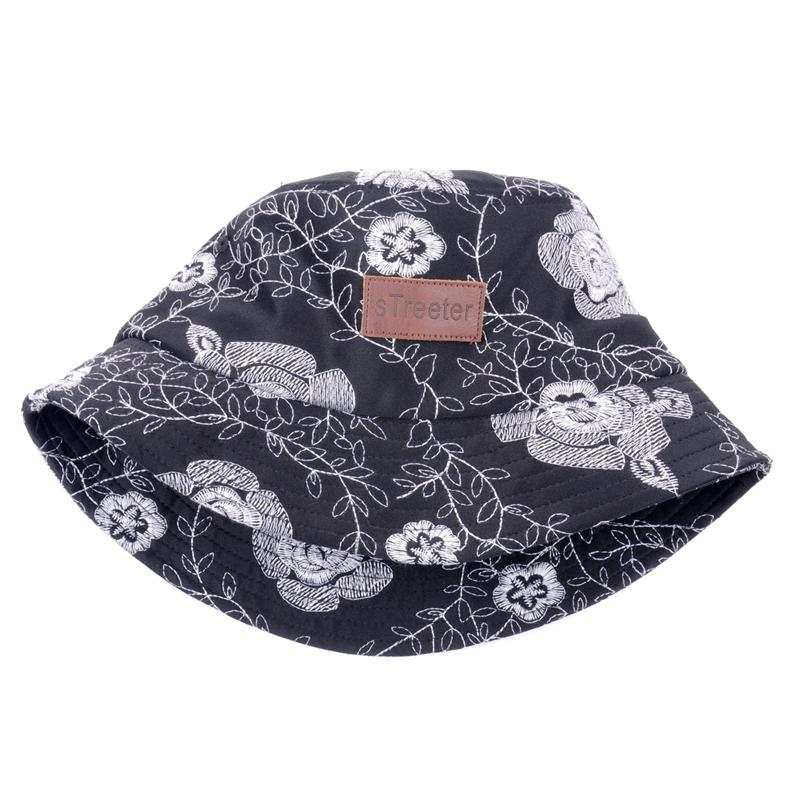 Wholesale Printing Custom Bucket Hats with Leather Label