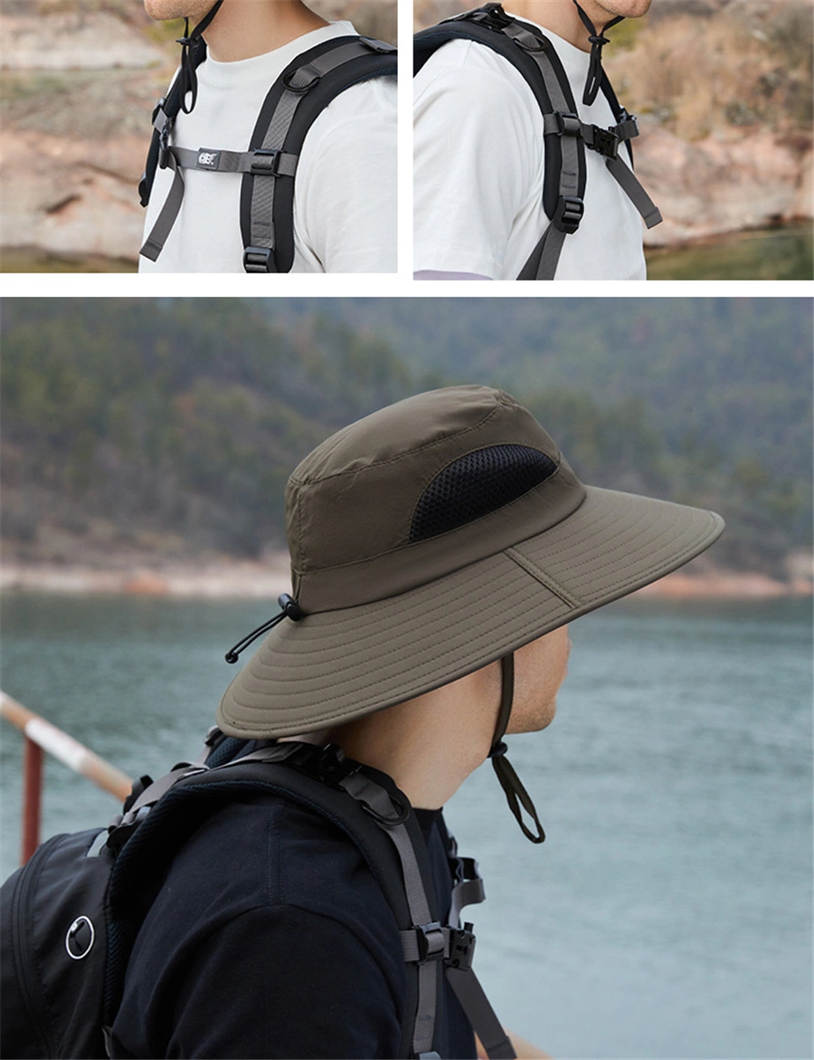 Sun Hat for Men Women, Waterproof Wide Brim Bucket Hat Foldable Boonie Hat for Fishing Hiking Garden Safari Beach