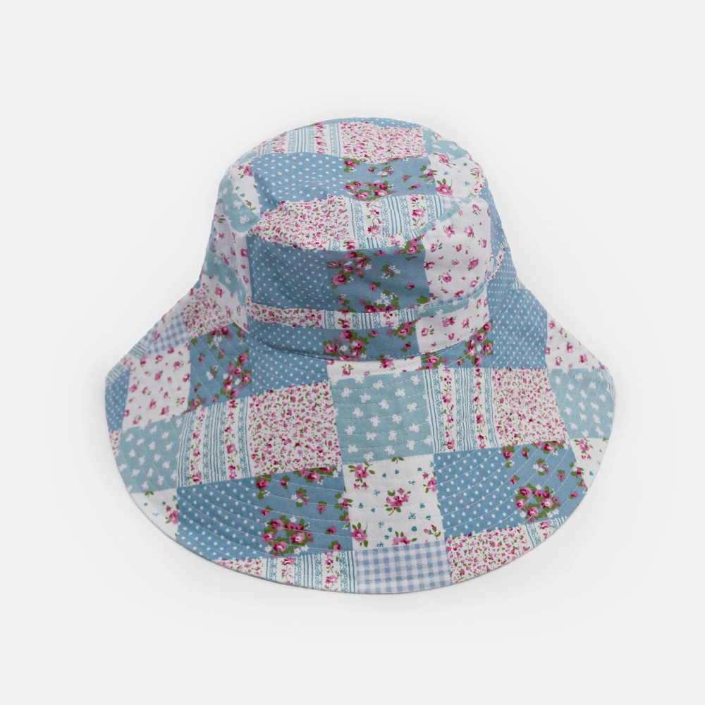 New Designer Custom Wide Brim 100% Cotton Fisherman Hat Floral Patchwork Bucket Hat