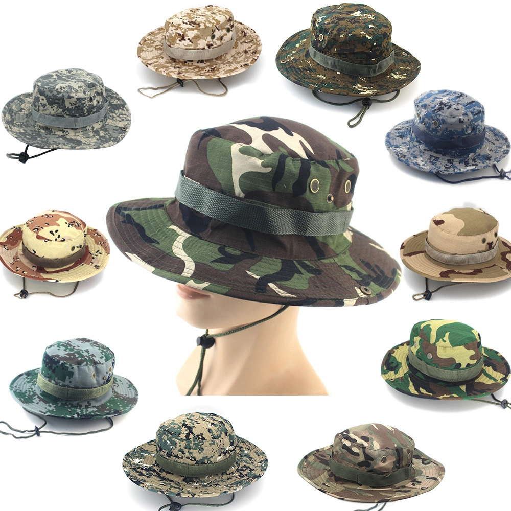 Wholesale Men Combat Sun Tactical Hunting Woodland Camouflage Bonnie Hat