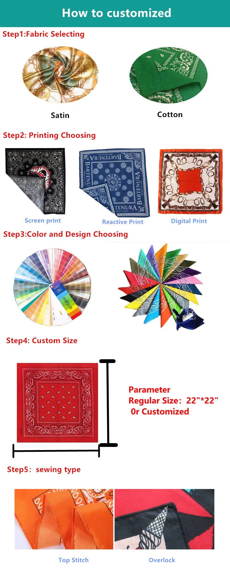 Custom Design Tube Seamless Sublimation Printing Polyester Multi-Functional Bandana