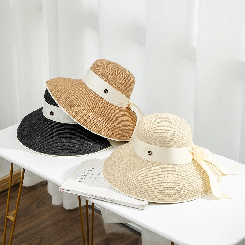Designed Straw Fashion Adults Paper Wholesale Embroidered Summer Beach Knitted Straw Hat