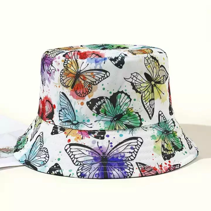 Made in China Creative Printing Multiple Designs Double-Sided Fisherman Hat Basin Bucket Hats