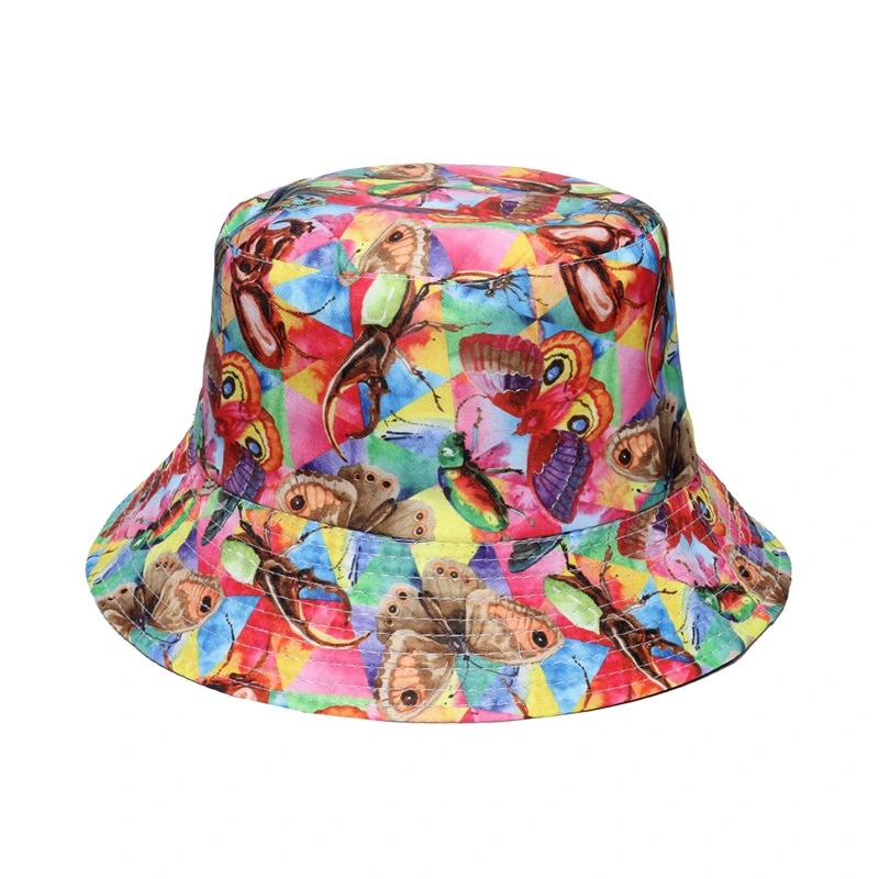 Custom Logo Bucket Hat Summer Fisherman Gorras, Women Reversible Sun Cap