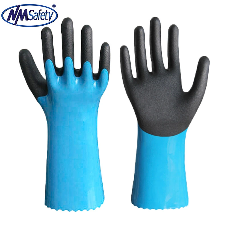 Nmsafety Green Nitrile En374 Chemical Industrial Safety Work Glove