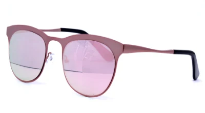 Gafas de sol de mujer redondas medio superiores de acero inoxidable elegantes gafas de sol de mujer.