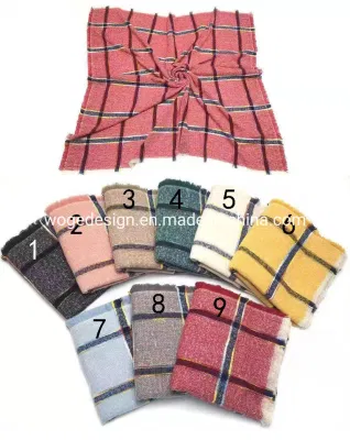  De la Mujer Otoño Invierno Classic Borla Bufandas Plaid manta grande Chunky suave cálida bufanda chal