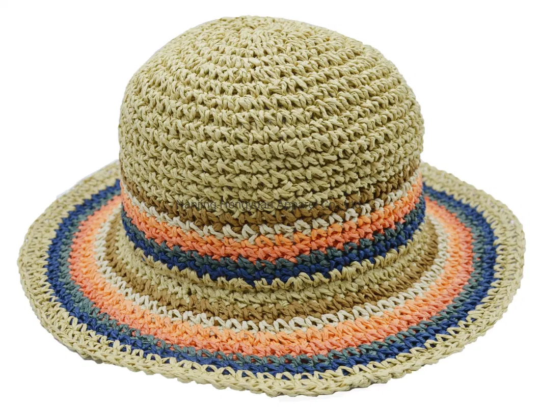 Fashion Wholesale Colorful Ladies Summer Hats Beach Sunhat Wide Brim Straw Hats Handmade