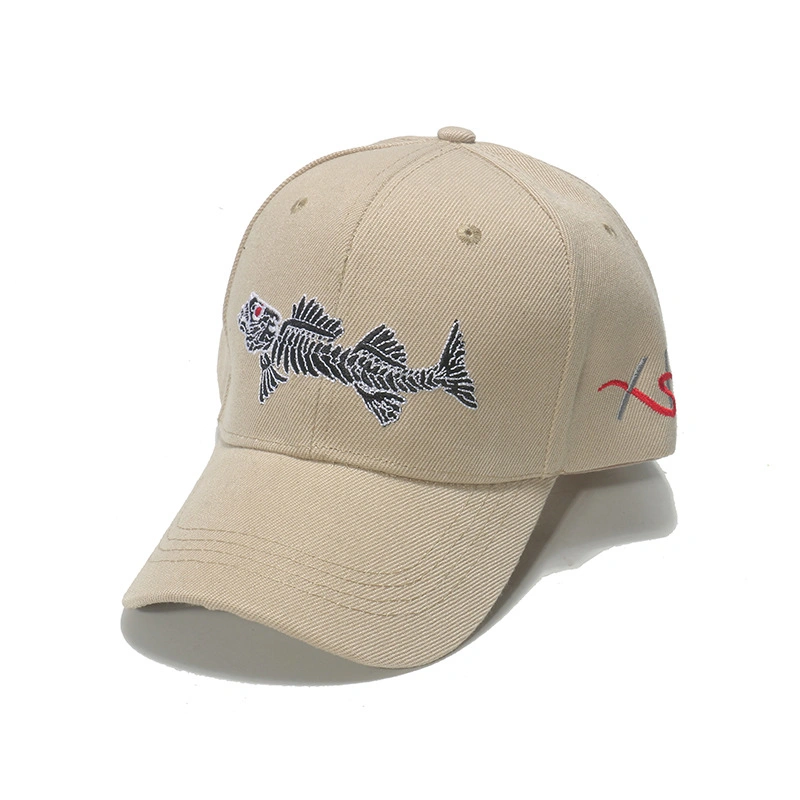 Fish Bone Embroidery Baseball Hat Outdoor Camouflage Fishing Cap