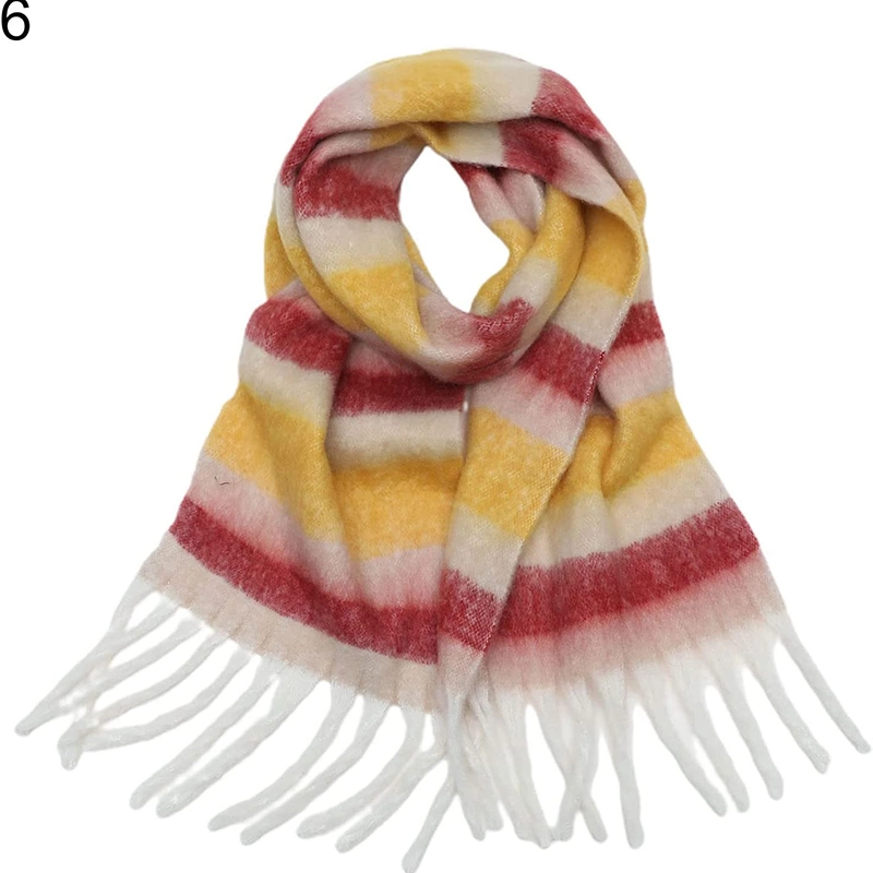 Multi-Color Fringed Scarf