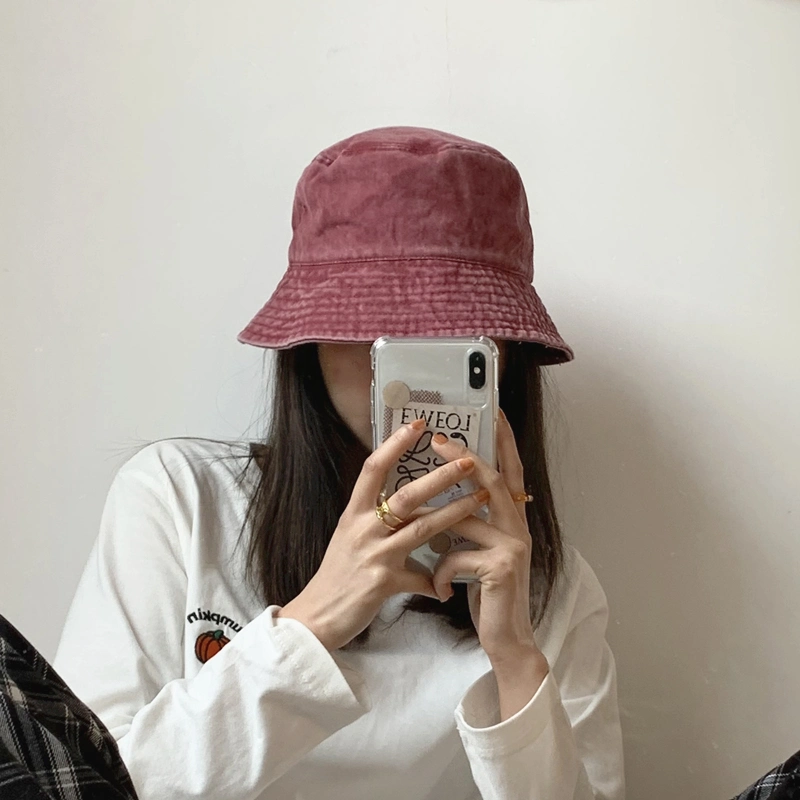 Customized Retro Washed Denim Fisherman Hat for Men and Women in Spring, Autumn, Summer, Korean Version, Trendy Japanese Style Sun Protection Hat