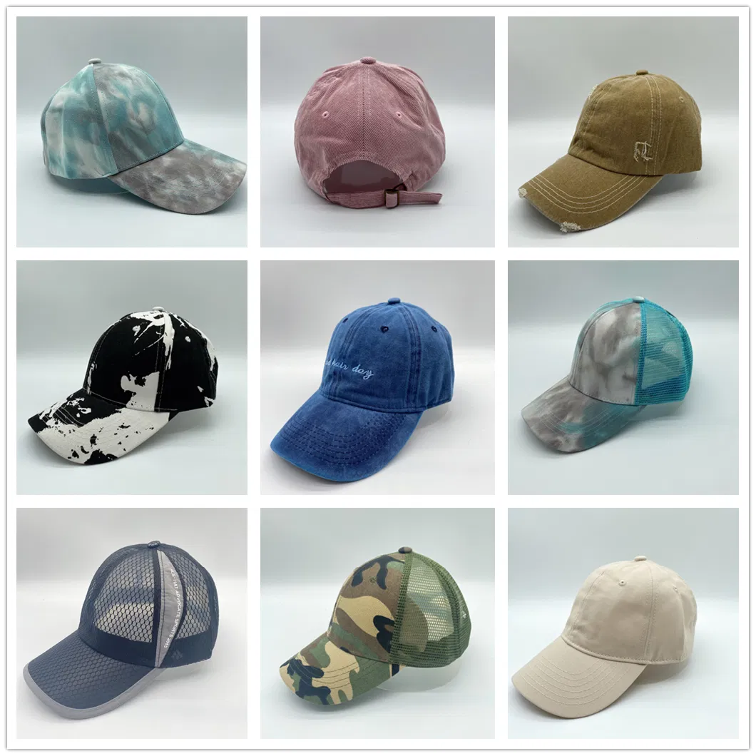 Washed Dad Caps Hats Wholesale 6 Panel Custom Vintage Stone Sports Cotton High Quality Green Baseball Cap 6-Panel Hat Plain