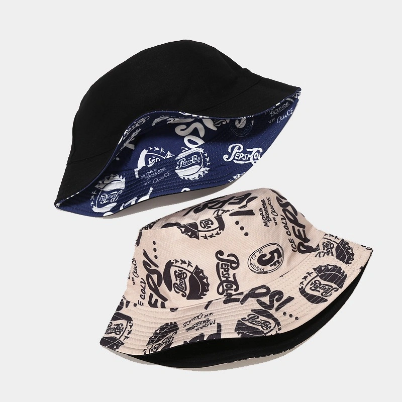 Customized Reversible Summer Fashion Print Bucket Hat Women Beach Sun Cap Reversible Bob Fisherman Hat