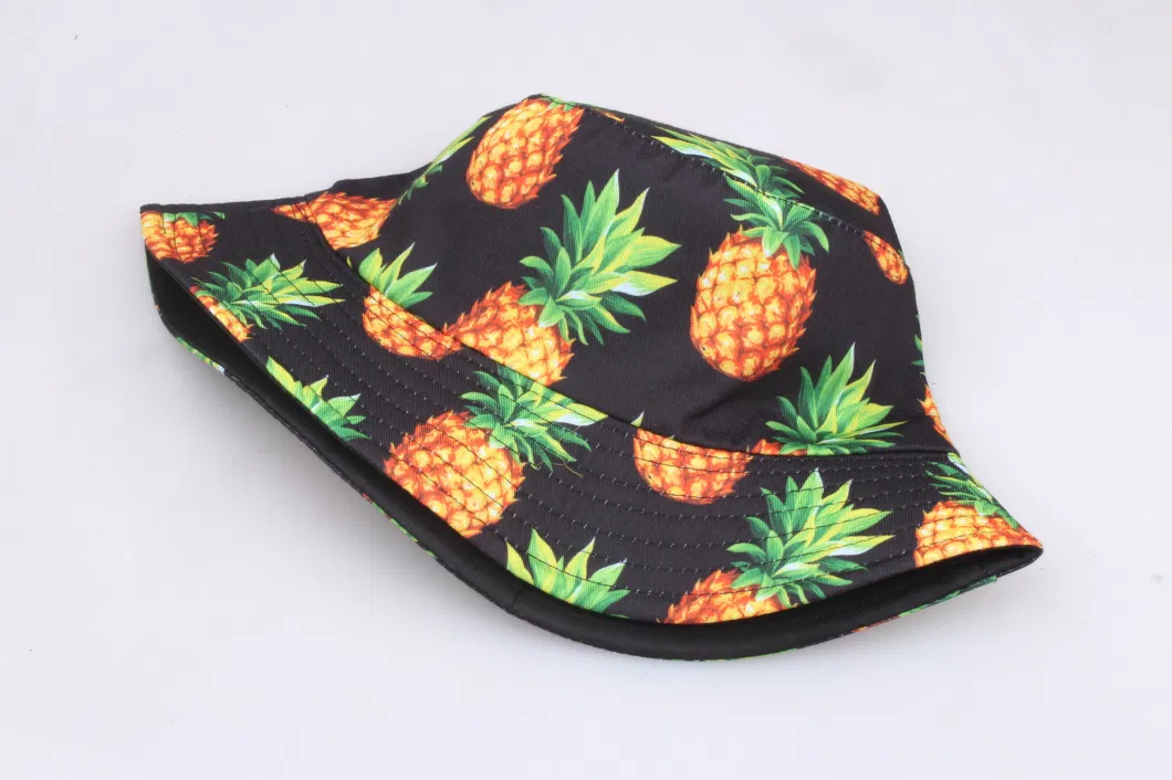 Cotton Fixed Fruit Printing Fisherman Cap Casual Sun Hats Pineapple Printed Custom Bucket Hat