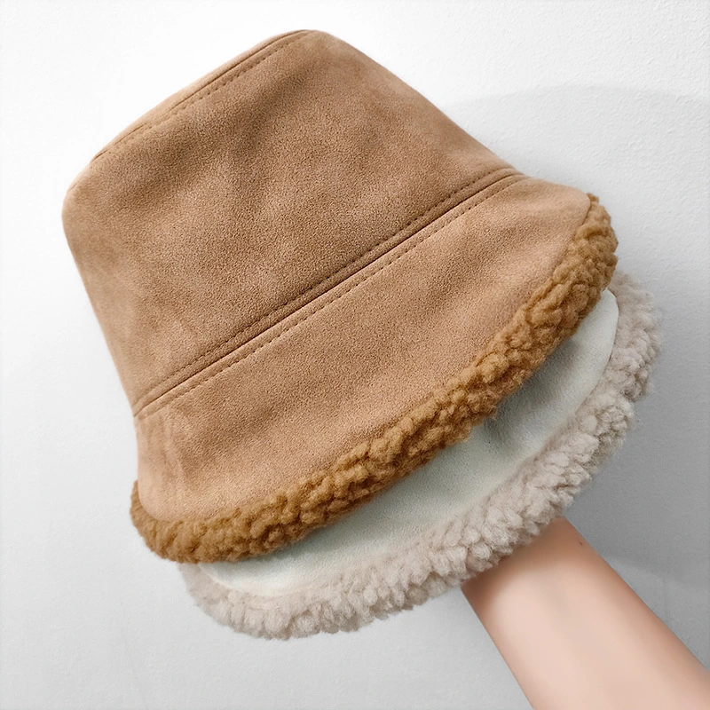 Heavy Winter Plush Fabric Warm Fur Woman Hat Bucket Hat Winter Hat