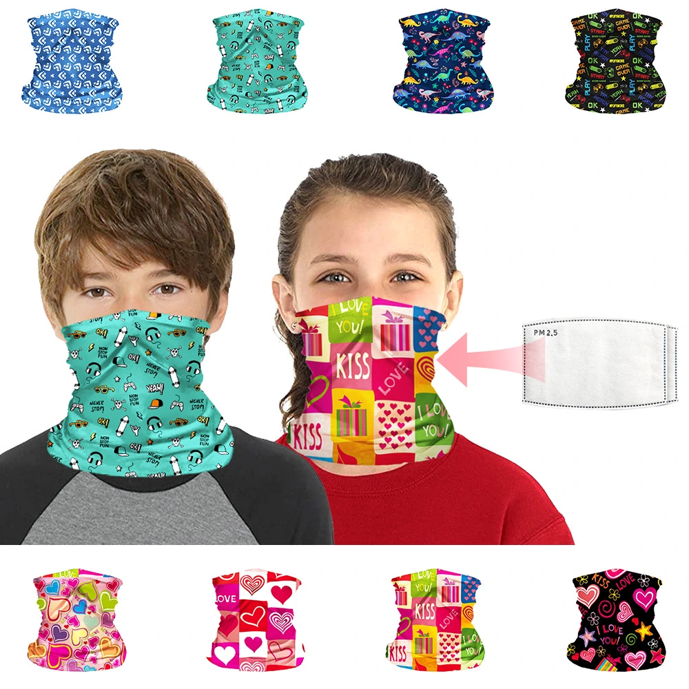 Children Sports Cycling Neckerchief Face Masks Scarf Balaclavas Bandana with Pm2.5 Filters