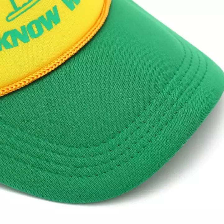 Custom Screen Print Foam Golf Running Gorras Headwear Pinch Front Cord Rope Trucker Hat