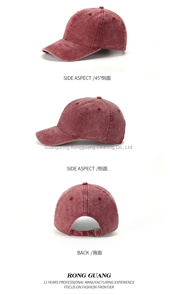 Colorful Wholesale Custom Cotton Fashion 6 Panel Cotton Washed Blank Sports Hats Baseball Hats Sun Hats