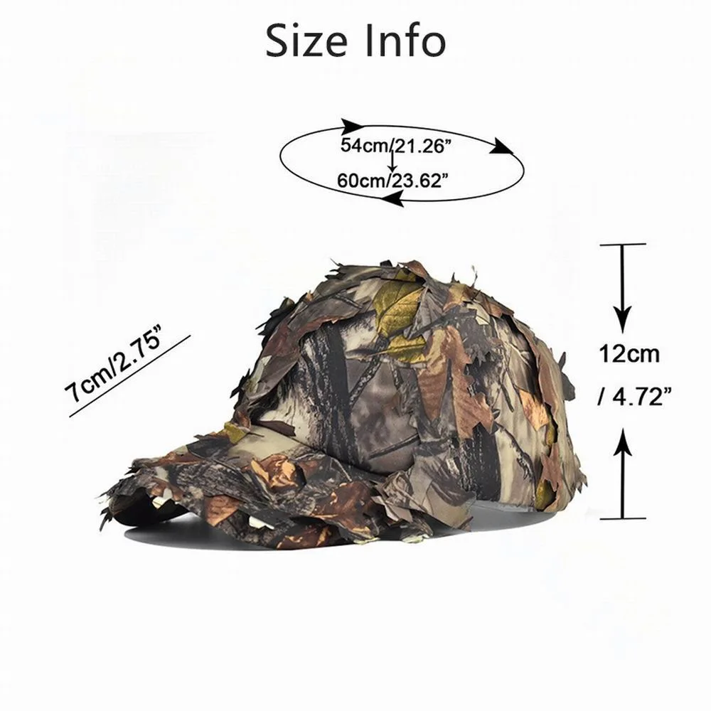 Camouflage Duck Cap Outdoor Hunting Sports Cap Leaf Bionic Cap Military Hats Army Cap