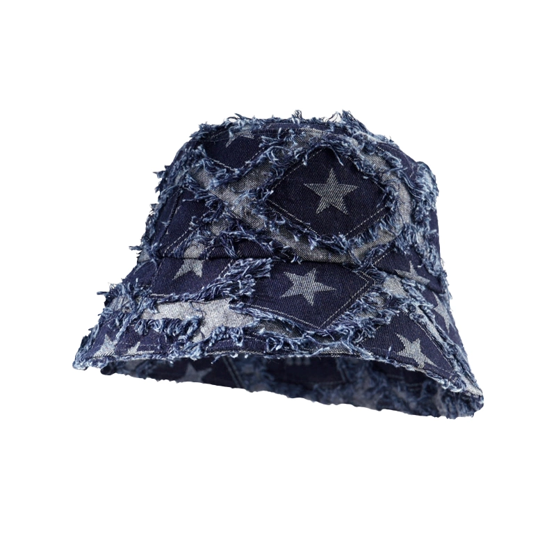 Wholesale Fashion Manufacturer Custom Spring Summer Unisex Denim Bucket Hat Fisherman Hat for Sun Protection