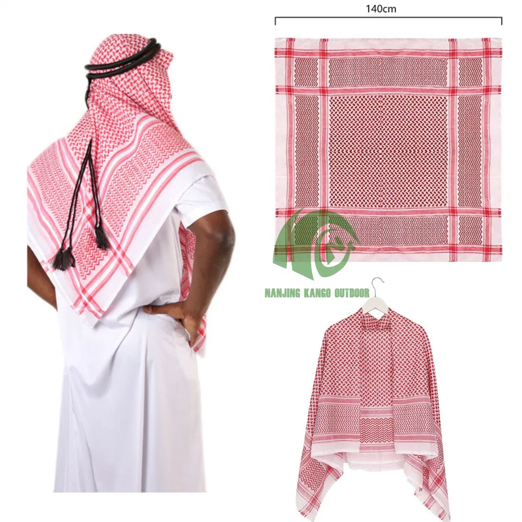 Kango Factory Directly Provide Arab Dubai Saudi Jacquard Square Shemagh Keffiyeh Headscarf