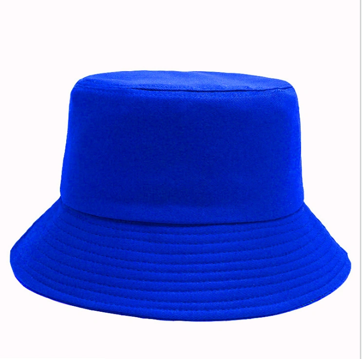 Pure Cotton Summer Fisherman Hat Single Sided Casual Advertising Basin Hat Printed Logo Solid Color Woven Bucket Hat