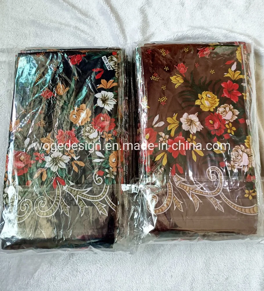 Woge Factory Bulk Sold New Unique 75*75cm Russian Muffler Headcloth Lady Print Flower Square Cotton Feeling Polyester Scarf