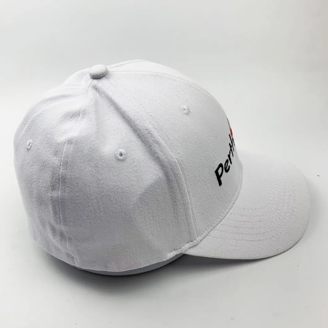 Custom Logo Embroidery White Elastic Back Casual Sports Private Baseball Cap