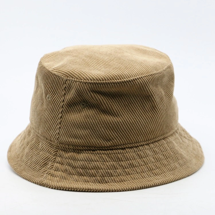 Wholesale Custom Big Edge High Quality Blank Fisherman Corduroy Camouflage Leisure Bucket Hat for Adults and Children Kids