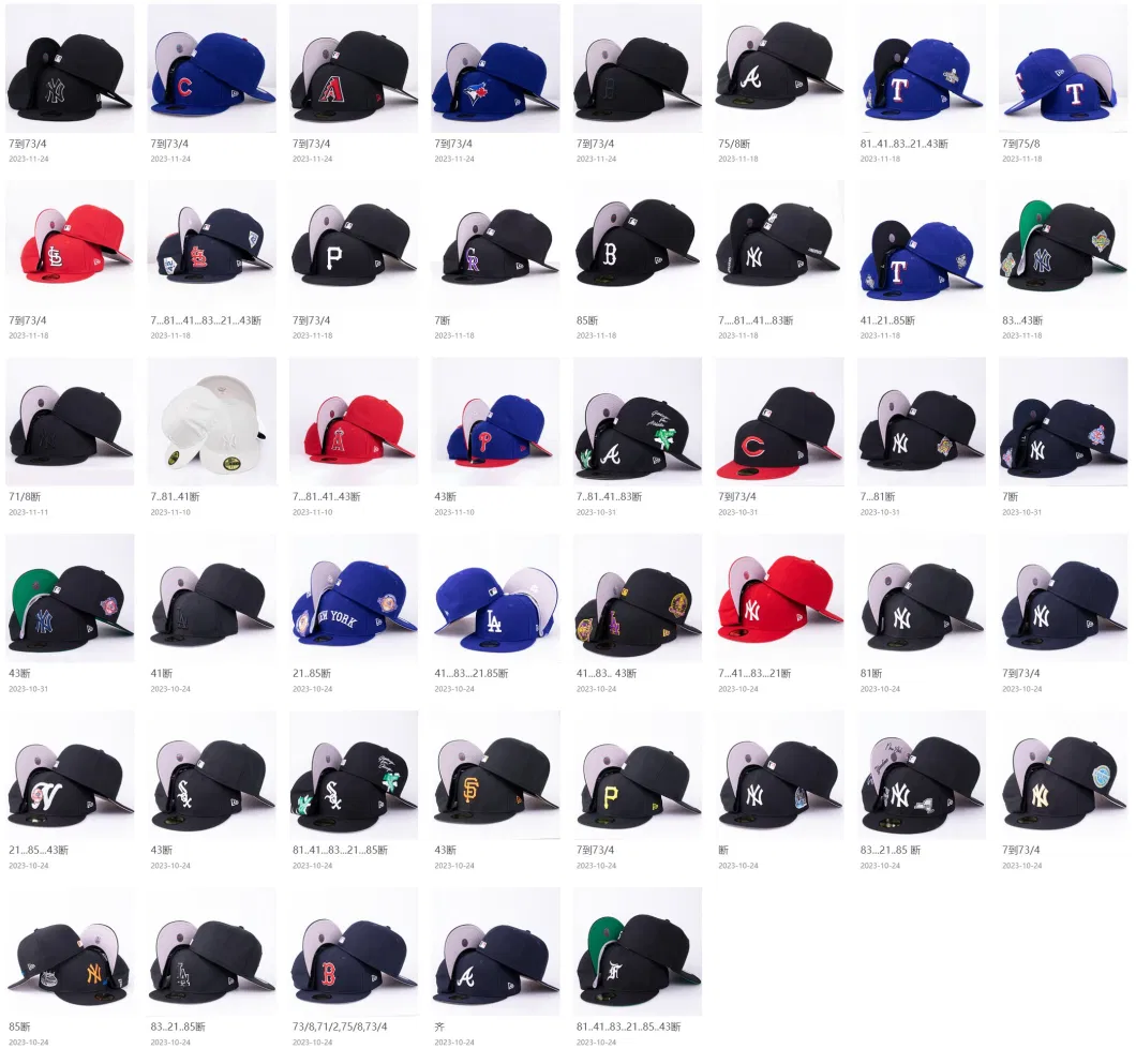 Custom Logo Wholesale Bulk 3D Embroidered Fashion Sports Snapback Baseball Men 6 Panel Plain Fitted Cap