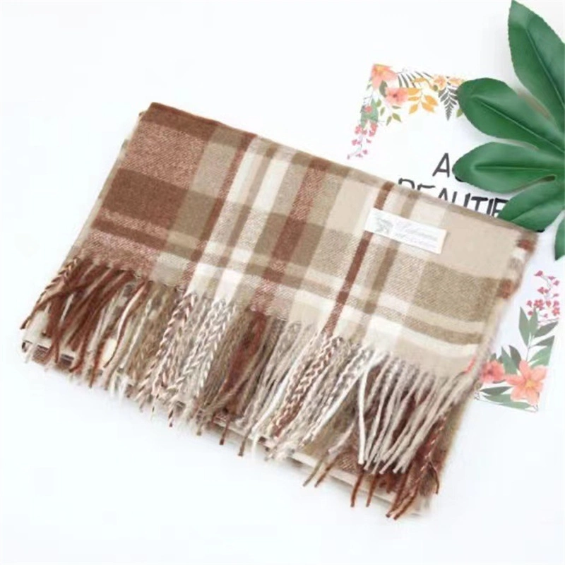 Factory Direct Supply Scarf &amp; Warm Fashion Plaid Fringe Scarf