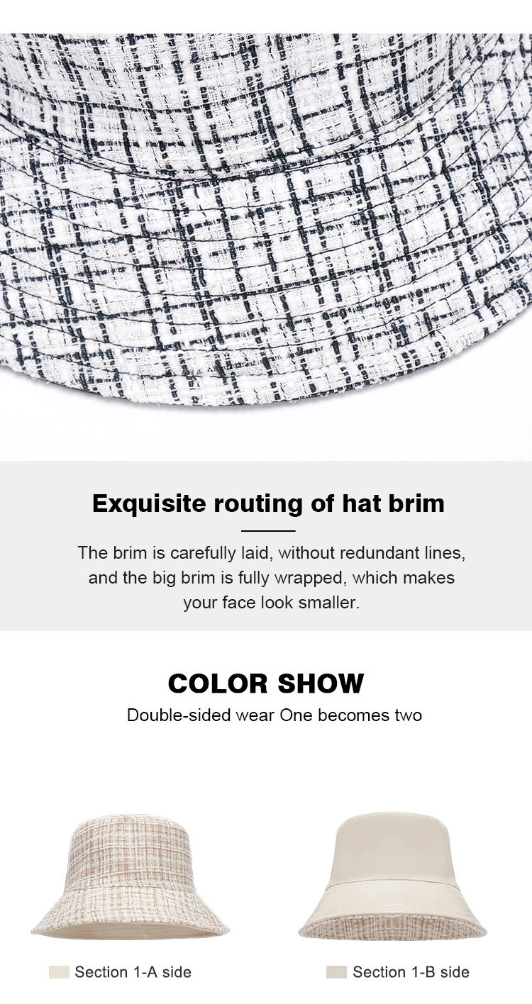 Wholesale Double Side Leather Cotton Large Brim Diversified Unisex Bucket Hat Fisherman Hat