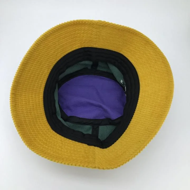 Wholesale Custom Private Label Colorful Two Tone Designer Big Oversize Unisex Patchwork Warm Thin Corduroy Bucket Hat