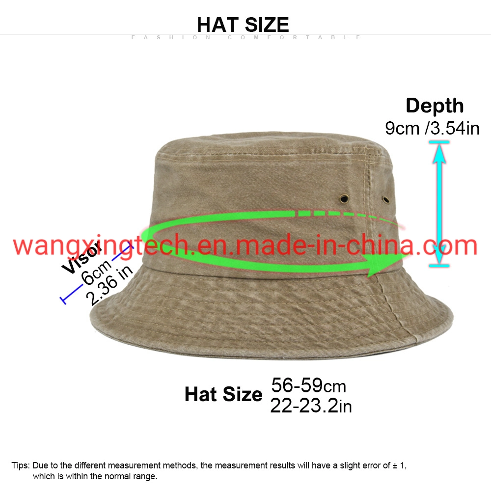 Wholesale Bucket Hat Fishing Men&prime; S Cowboy Flat Top Hat Women&prime; S Pure Cotton Washed Cap