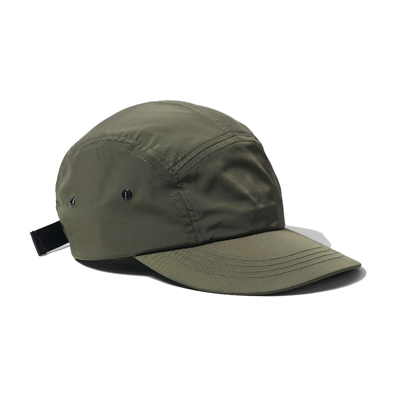 Working Sports Cap Black Plain Men 5 Panel Hat Blank 5 Panel Hats Blank Waterproof Nylon 5 Panel Hats