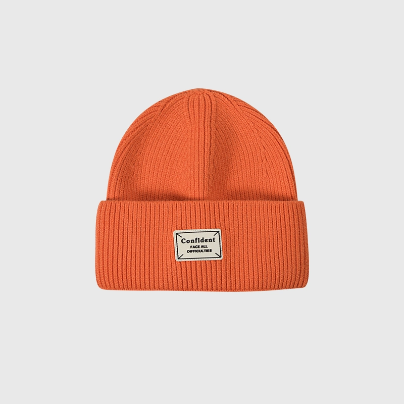 High Quality Custom Mens Acrylic Beanie Cap, Woven Label Logo Black Winter Hat, Wholesale Plain Fisherman Knitted Beanie
