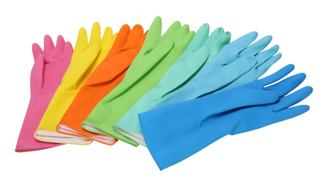 Reusable Long Cuff Waterproof Kitchen Rubber Latex Household Dish Washing Cleaning Gloves