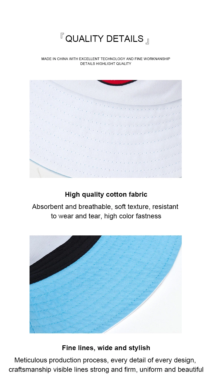 Wholesale Fashion Fisherman Designed Custom Logo Embroidered Bucket Hat for Men Women