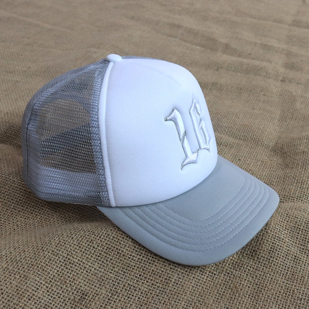 OEM Custom 6 Panel Pre Curved Brim Mesh Snap Back Sports Hats, Wholesale Truck Gorras, 3D Embroidered Logo Trucker Cap