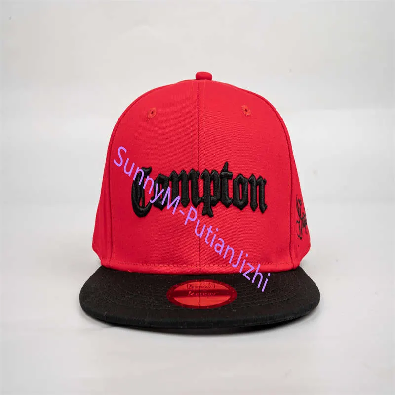 Wholesale New Compton Bompton 3D Embroidered Flat Bill Snapback Baseball Hat Cap