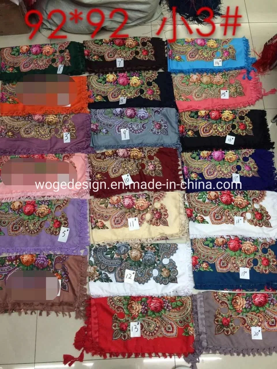 Hangzhou Best Supplier Wholesale Hot Sold Russian Style Bulk Buy Headwrap Shawl Lady Viscose Square Floral Scarf