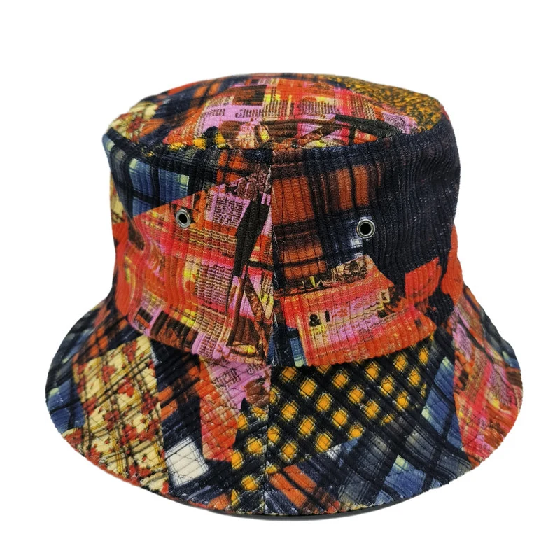 Soft Corduroy Print Pattern Bucket Hat Cool Unisex