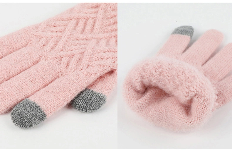 Cute Children&prime;s Winter Wool Warm Knit Hat and Neck Gaiter 3-Piece Set