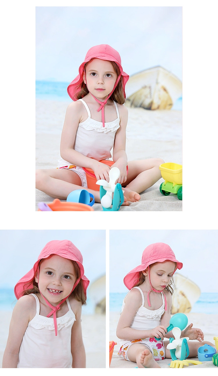 Quick Drying Children&prime;s Fisherman Sunblock Visor Baby Neck Shawl Cape Sun Protection Baseball Cap Bucket Hat