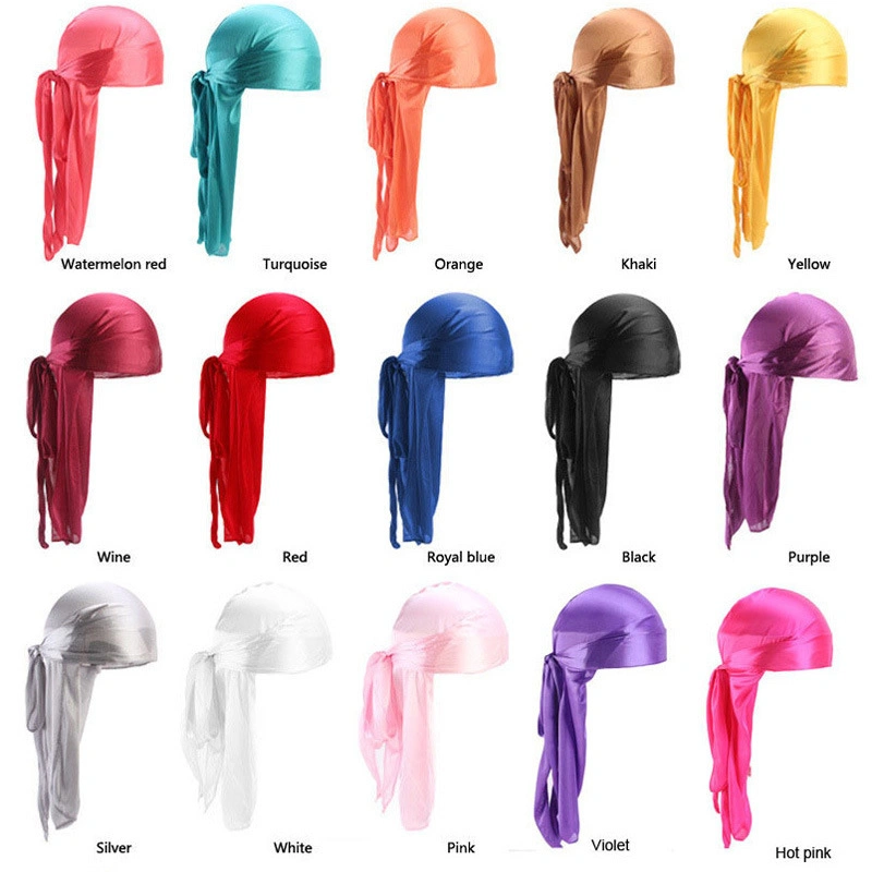 Multi-Color Silk Head Wrap Head Scarf for Men Women