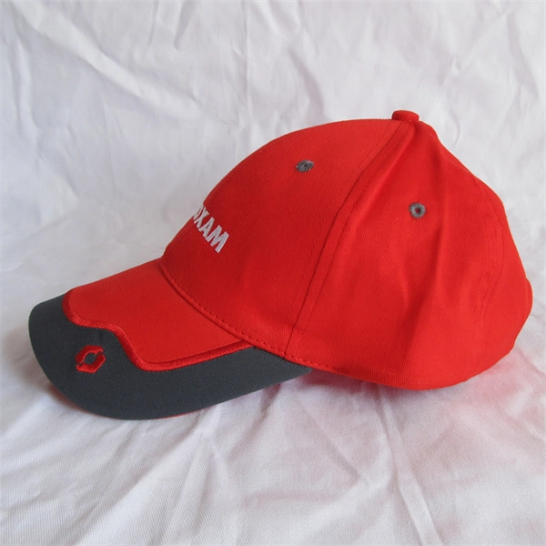 Zp022 Customized Red Color Cotton Men&prime;s Baseball Cap