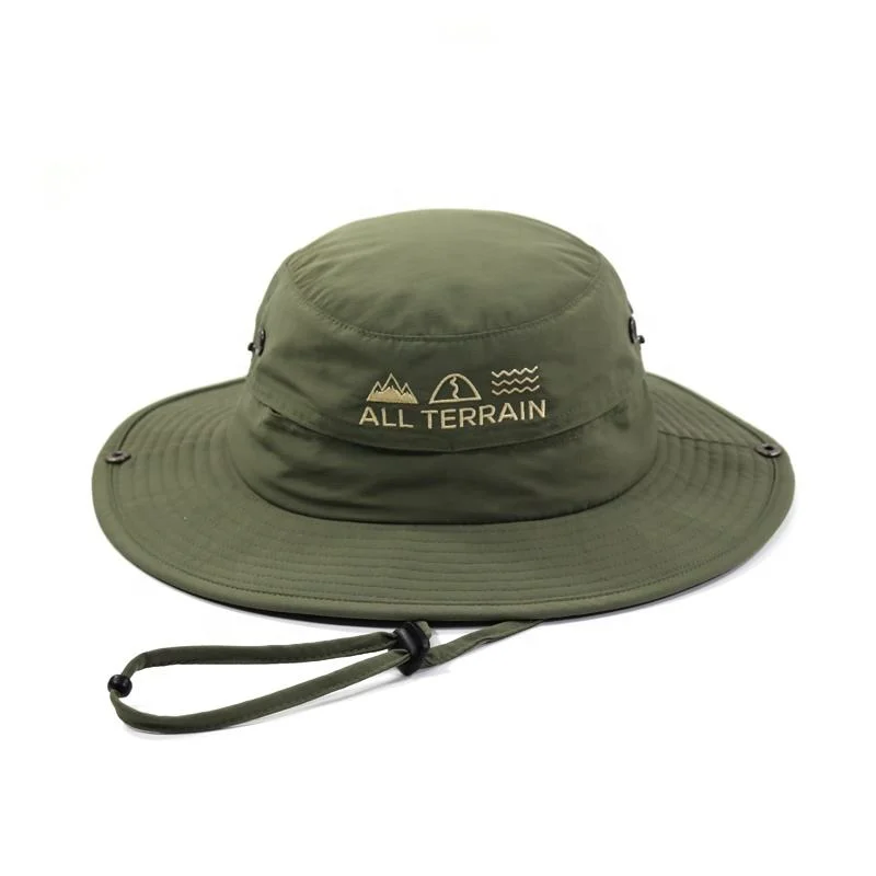 Lightweight Breathable Nylon Fisherman Hat Embroidery Custom Logo Beach Waterproof Bucket Hat for Sports