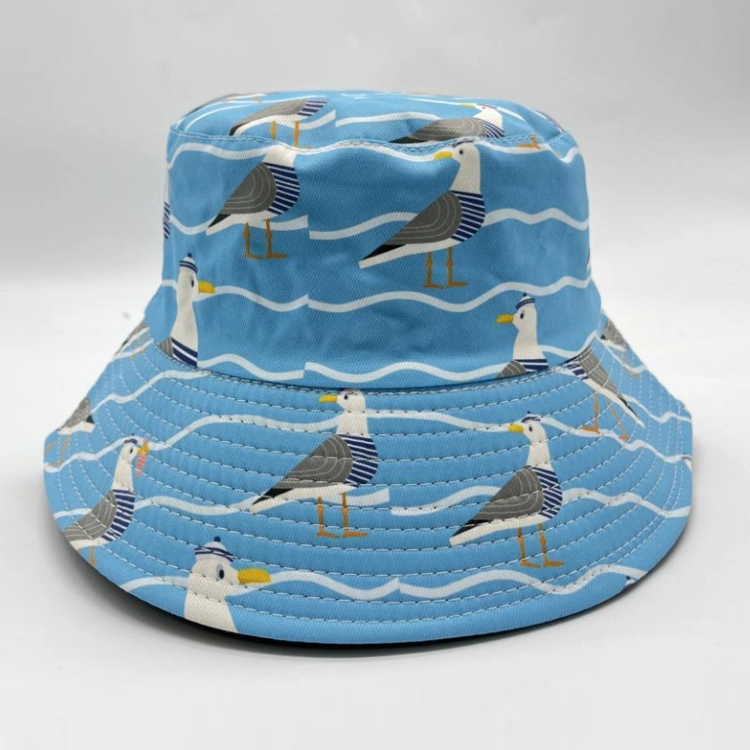 Custom Logo Cotton Kids Beach Bucket Hat String Fisherman Hat