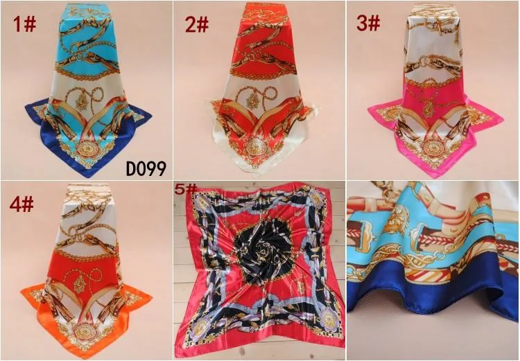 New Bohemian Chain Fashion Satin Large Square Scarf Spring Autumns Scarf