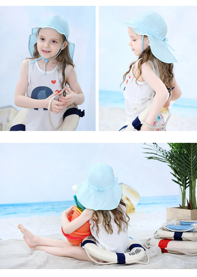 Quick Drying Children&prime;s Fisherman Sunblock Visor Baby Neck Shawl Cape Sun Protection Baseball Cap Bucket Hat